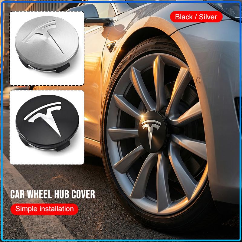 4 stuks 60 mm Auto Wielnaafdopjes Badge Accessoires Voor Tesla Model 3 Model S Model X Model Y Roadster Performance Decoratie