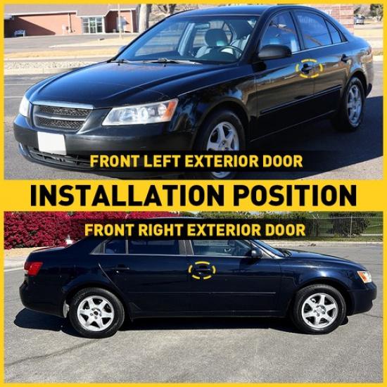 Black Door Handle Front Left Right Side LH RH for 2006-10 Hyundai Sonata Outside