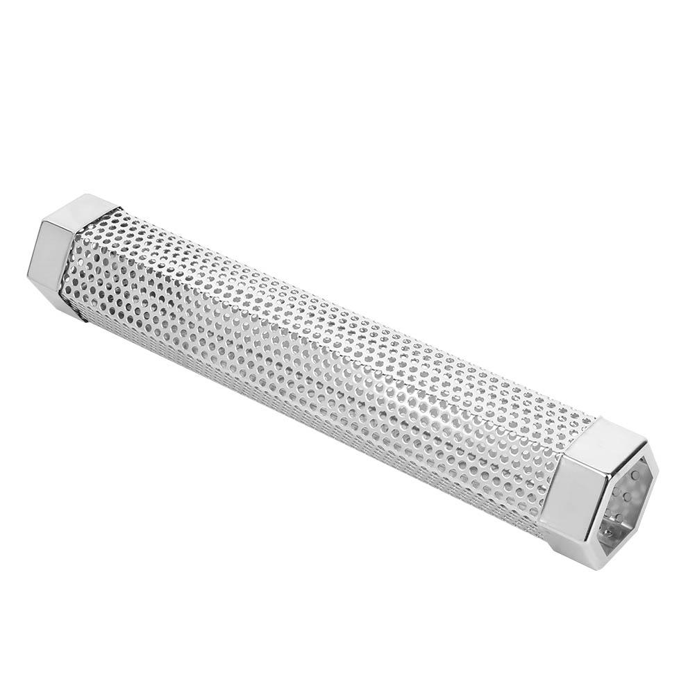 12in Stainless Steel BBQ Smoked Pipe Hexagonal BBQ Smoked Tube with Brush Hook