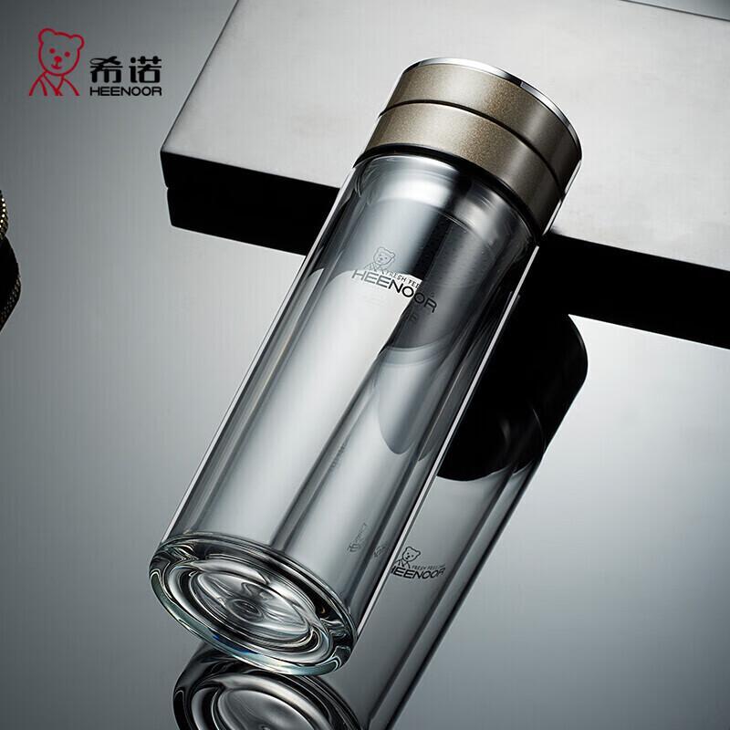 HEENOOR Double-Layer Glass Tea Infuser Bottle