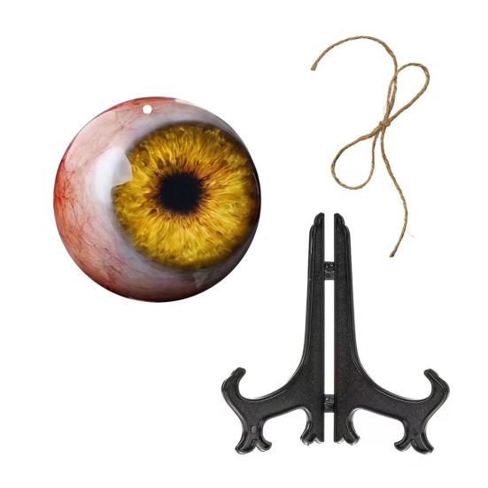 Realistische gotische Augapfel-Dekoration, 2D-Tischdekoration mit Ständer, Horror-Geschenk für Liebhaber düsterer Fantasy-Kunst, Halloween-Dekoration