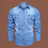Plus Size 5XL Spring Long Sleeve Loose Denim Shirts Men Pure Cotton Shirt Male Autumn Fashion Casual Outwear Shirts