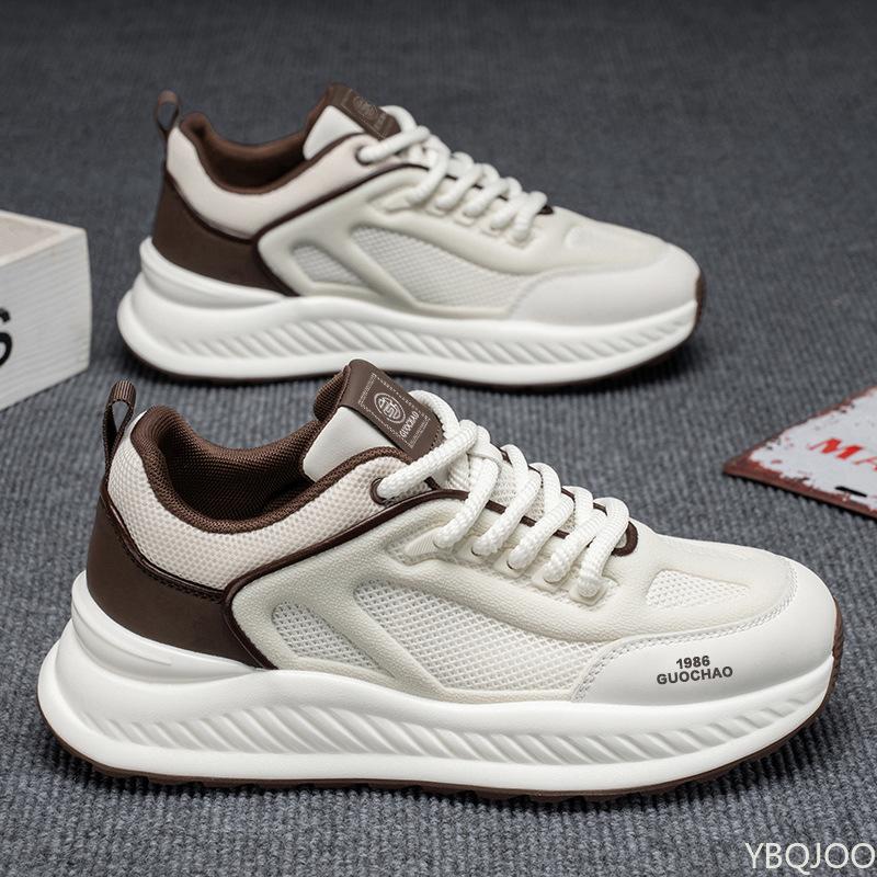 Men's new spring breathable hollow mesh shoes casual versatile height increasing running sports shoes Fashionable sneakers