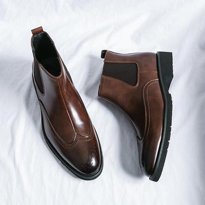 British Style Retro Men Brogues Boots Fashion Comfortable Ankle Boots For Men Shoes