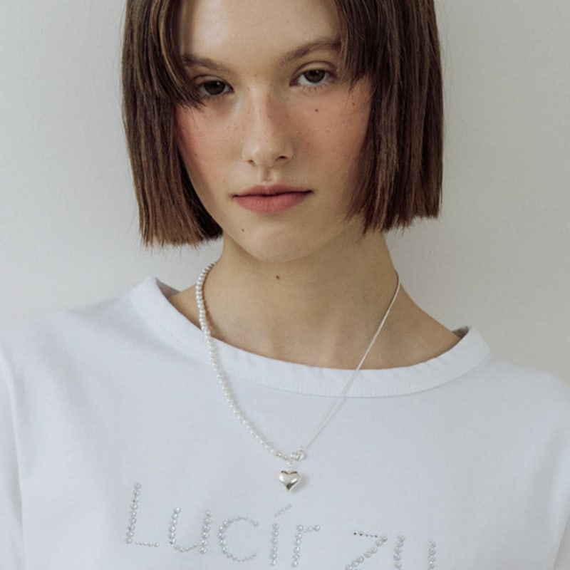 Lucirzu Pearl Silver Heart Necklace (freshwater Pearls+925silver)