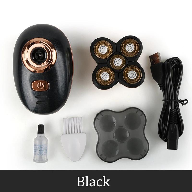 5 Heads Electric Shaver Men Head Polish Hair Trimmer USB Rechargeable Washable 4D Floating Shaving Machine Wet & Dry Razors
