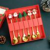 (2/4/6pcs) Christmas Spoon Forks Gift Stainless Steel Cutlery Tableware Set Coffee Tea Dessert Scoop 2025 New Year Home Decor