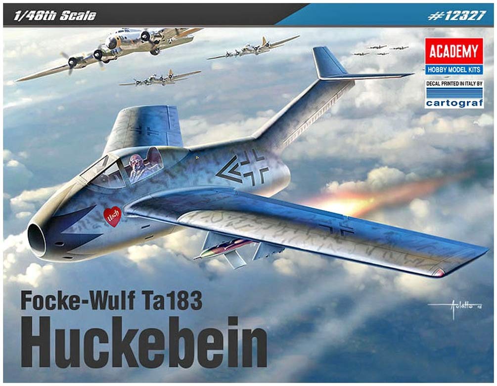 Academy 1/48 WWII German Air Force Ta-183 Huckewein Plastic Model Kit 12327