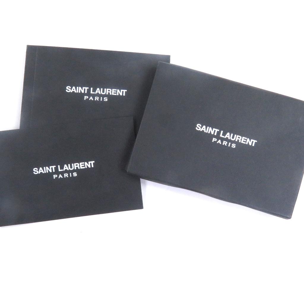 Pristine SAINT LAURENT PARIS Moccasin YSL Stitch Espadrilles Slip-On Flats black Used