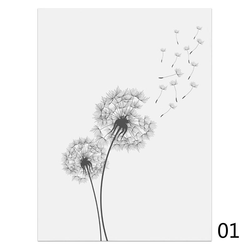 Dandelion Wall Art Canvas Painting Make Wish Dandelion Poster Prints Nordic Style Minimalist Living Room Bedroom Home Decor