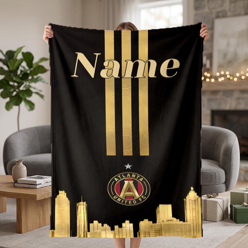 Atlanta United Custom Flannel Blankets Soft Warm Cozy Throws for Home Decor Holiday Gifts