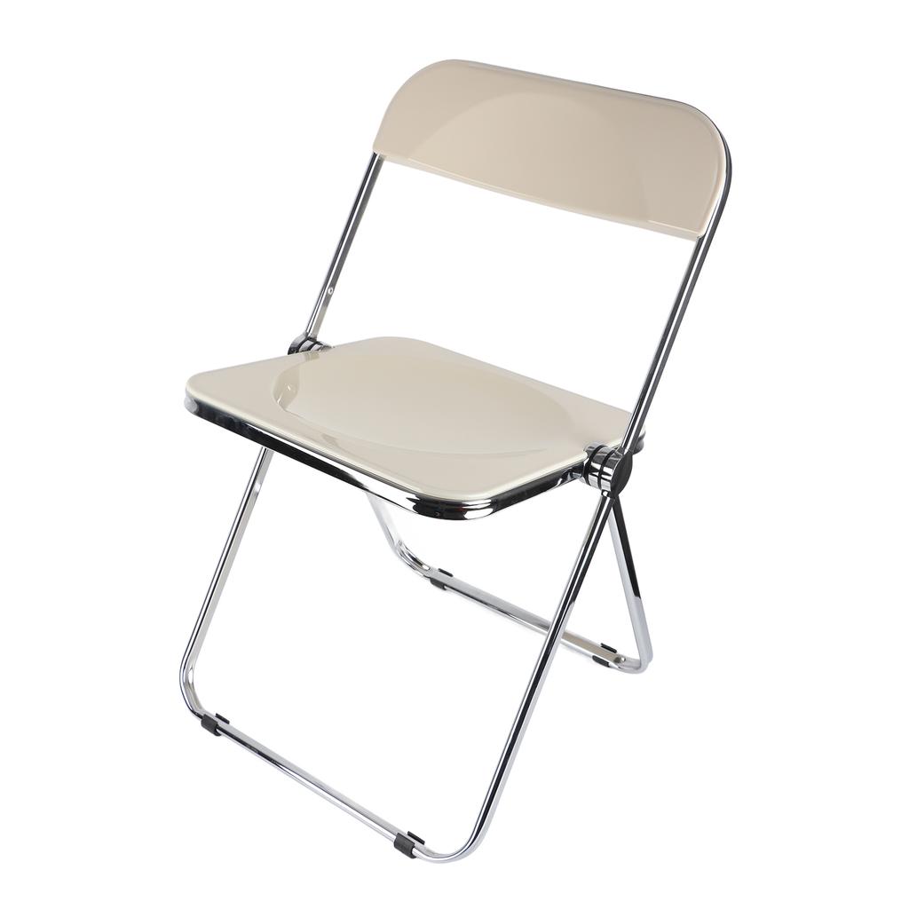 Acrylic Folding Chair Electroplated Silver Legs Folding Dining Chair Clothing Store Photograph