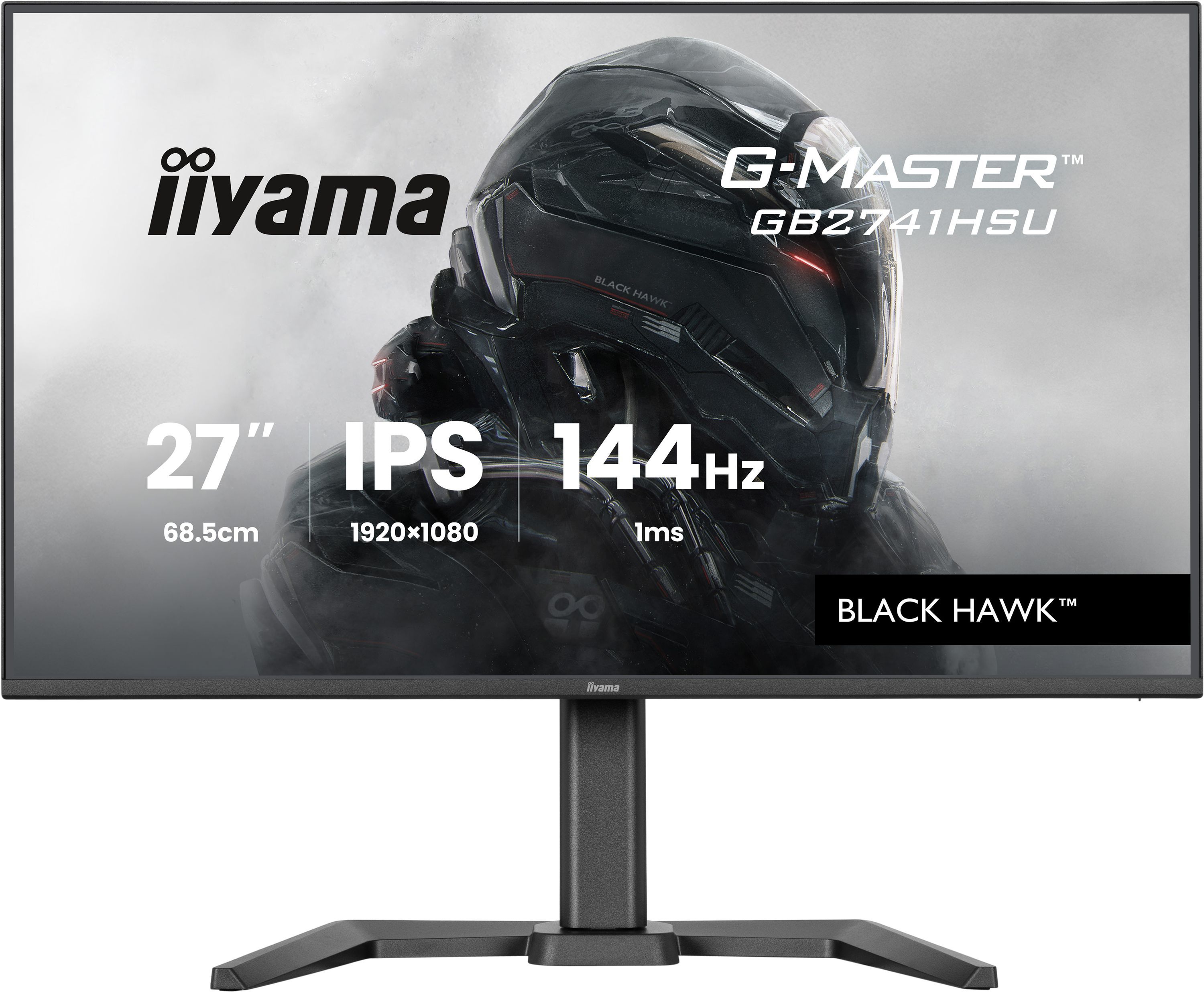 iiyama G-Master Black Hawk GB2741HSU-B1 Full-HD IPS Gaming-Monitor | 68,6 cm, 27", 144Hz, 1ms, HDMI, DP, USB2.0, Lautsprecher, FreeSync, Black Tuner, Höhenverstellung, Pivot, VESA, schwarz - Bild 6