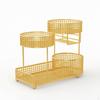 Fruit Basket Rack with Tissue Box Holder Metal Mesh Countertop