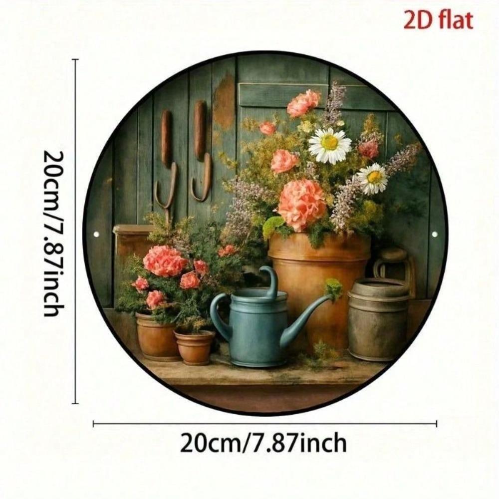 Vintage Floral Garden Metal Poster Peonies Daisies Wall Decor Home