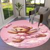 1PC Bear Angel Non-Slip Floor Round Carpet, Office, Family, Bedroom, Large Area Rug Indoor Rugs,  Durable PolyesterH0346