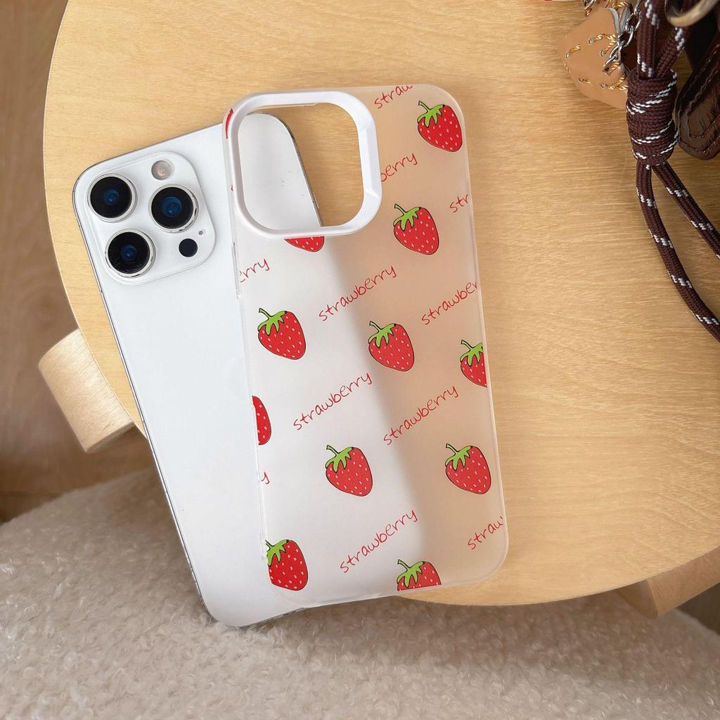 Strawberry iPhone Case: Compatible with Apple 16 Pro Max, iPhone 15, 14/13, and 17P, featuring a full-screen design.