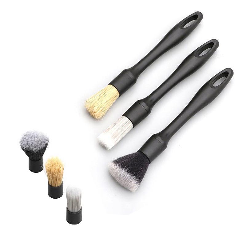 3-Piece Car Detailing Brush Set: Crevice, Wash, and Wheel Brushes