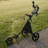 Three-Wheel Golf Push Trolley Water Bottle Holder 3-Wheel Golf Push Trolley Sports Gear Spoked Wheels Easy Fold