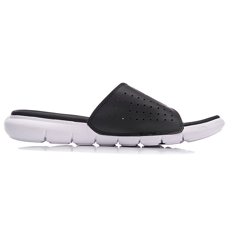 Li-Ning Lightweight Shock Absorbing EVA Rubber Sole Silent Slide Sandals Men Sandals Black ABTN003-3