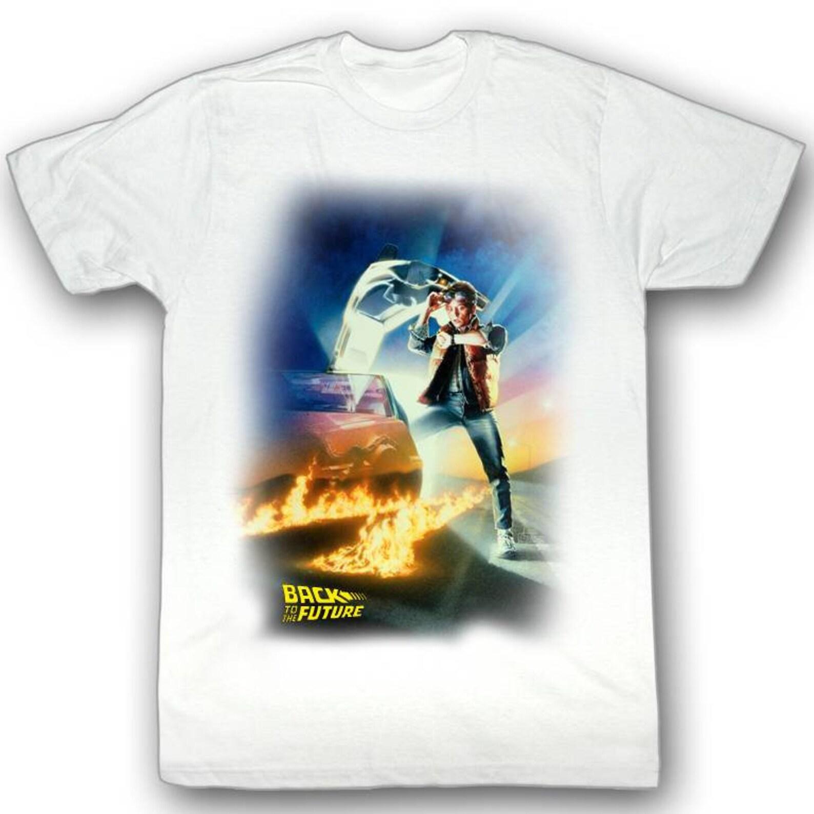 Back to the Future Movie Poster White Adult T-Shirt 4XL