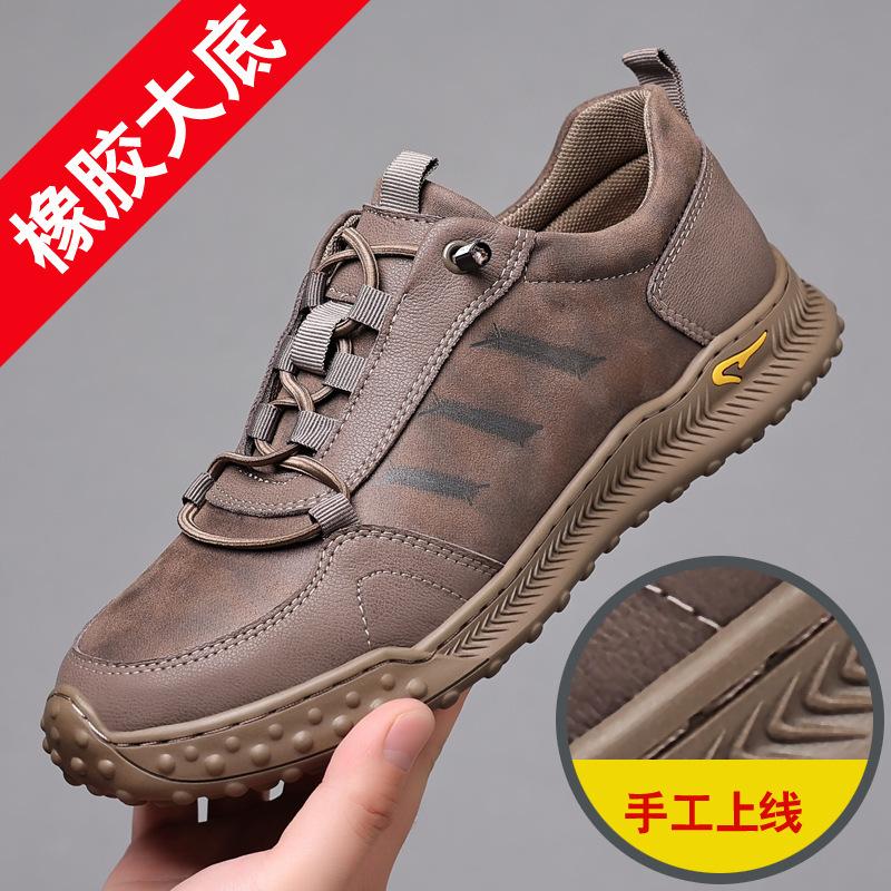 

Британская ретро уличная обувь Martin, рабочие комбинезоны, мужская осенняя повседневная кожаная обувь ручной работы, мужская новая одинарная обувь 2025 года 44 коричневый