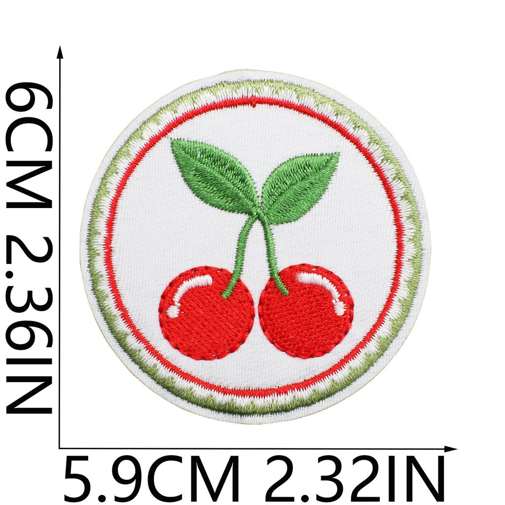 New Fruit Embroidery Cloth Sticker, Clothes Bag Decoration Patch Sticker, Cherry Small Mouth Computer Embroidery Stamp, Ironing