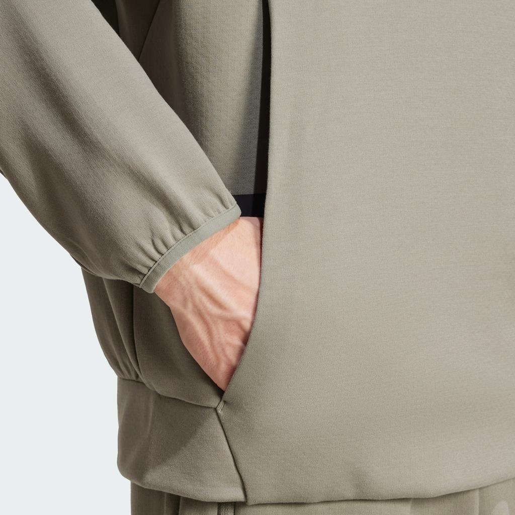 Adidas Zne Mikina Logo Značky Oboustranná Pletená Pohodlná Tréninková Mikina s Kapucí Pánské mikiny Hnědá JE3071