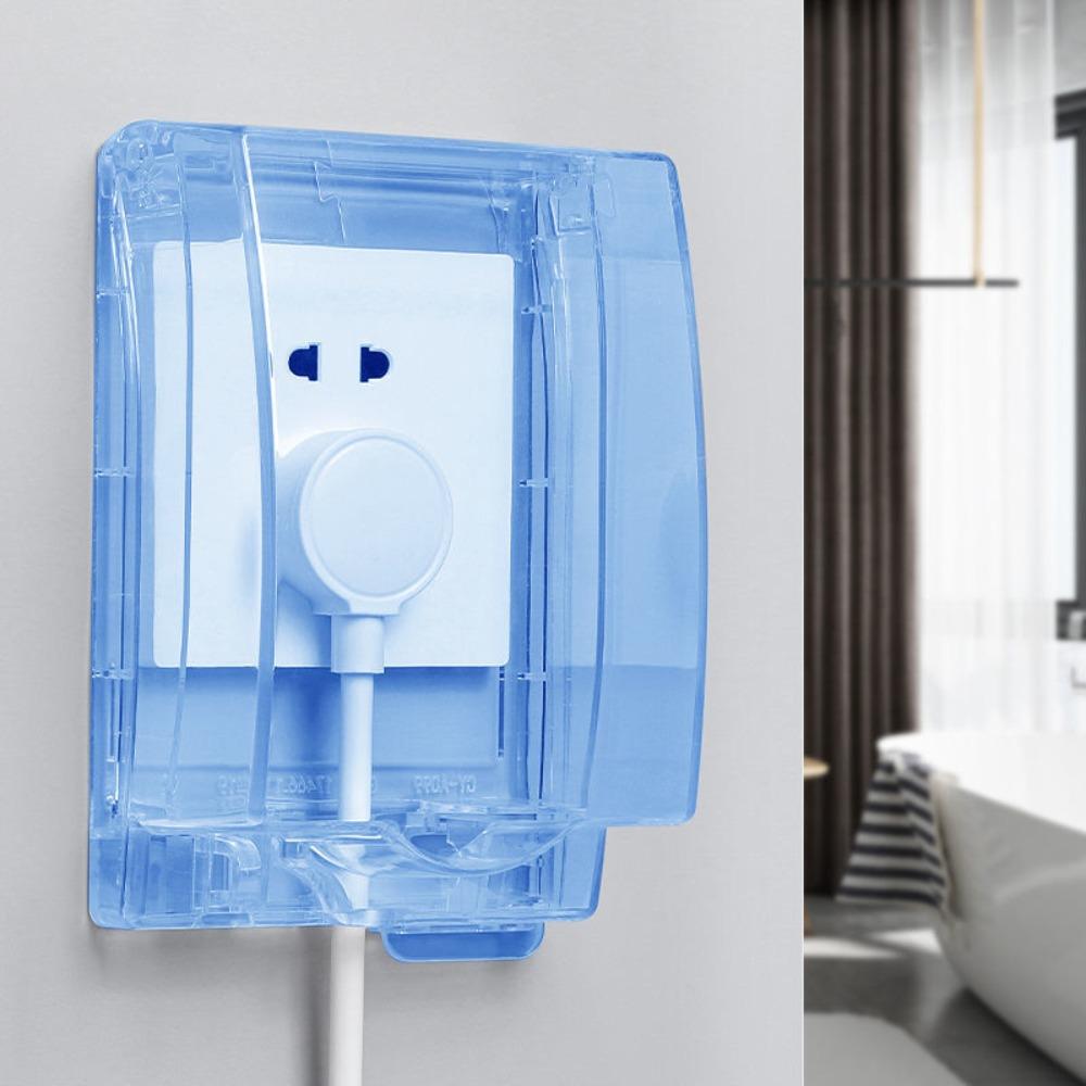 Self-Adhesive Enlarged Socket Waterproof Box Plastic Protection Socket Electric Plug Cover  Wall