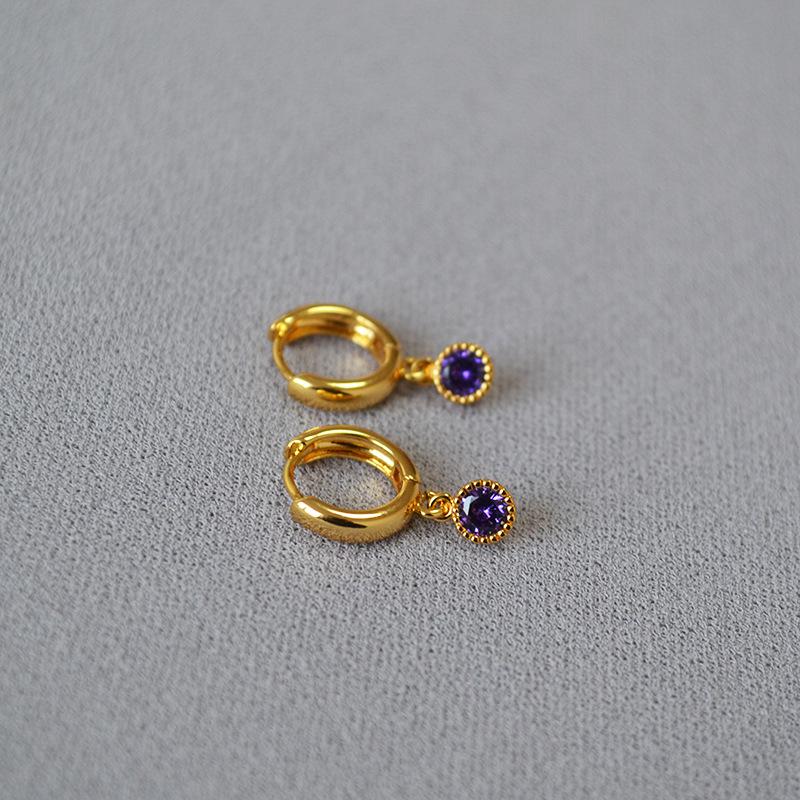 "Colorful Zircon Pendant & Ear Cuff: Japanese & Korean Fashion for Women"
