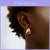 Geometric Stainless Steel Hoop Earrings With Stones For Daily Office Wear