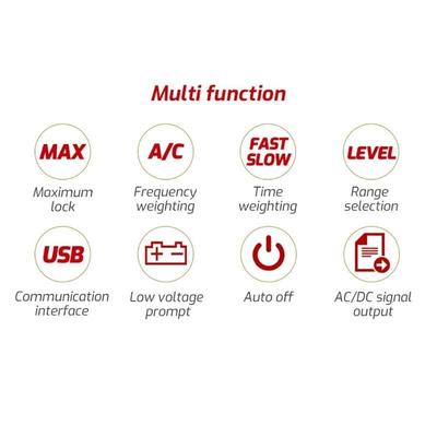 652F LCD Decibel Meter Sound Level Reader 40-130dB Hand-held Sound Noise Meter Alarm Digital Noise Meter Decibel Monitor Test