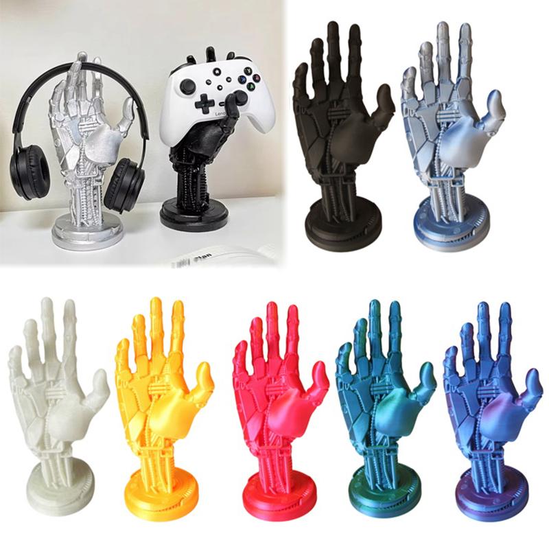 Support de bureau pour manette de jeu Support pour casque Support pour bijoux Bras mécanique Cyberpunk Ornement en résine Support de rangement