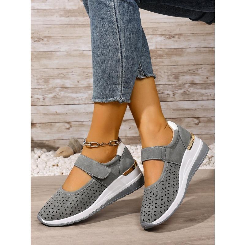 Damen Übergröße Neue Sommer Leichte Ausgeschnittene Dicksohlige Klett-Sandalen