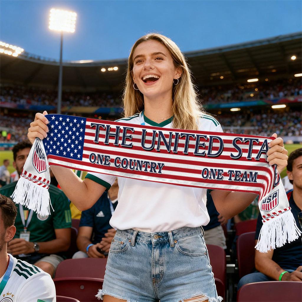 Soccer Fan Scarf World Cup Supporter Scarf Football Club Fan Scarf Soft Knit Material Durable Design Suitable for Outdoor Use