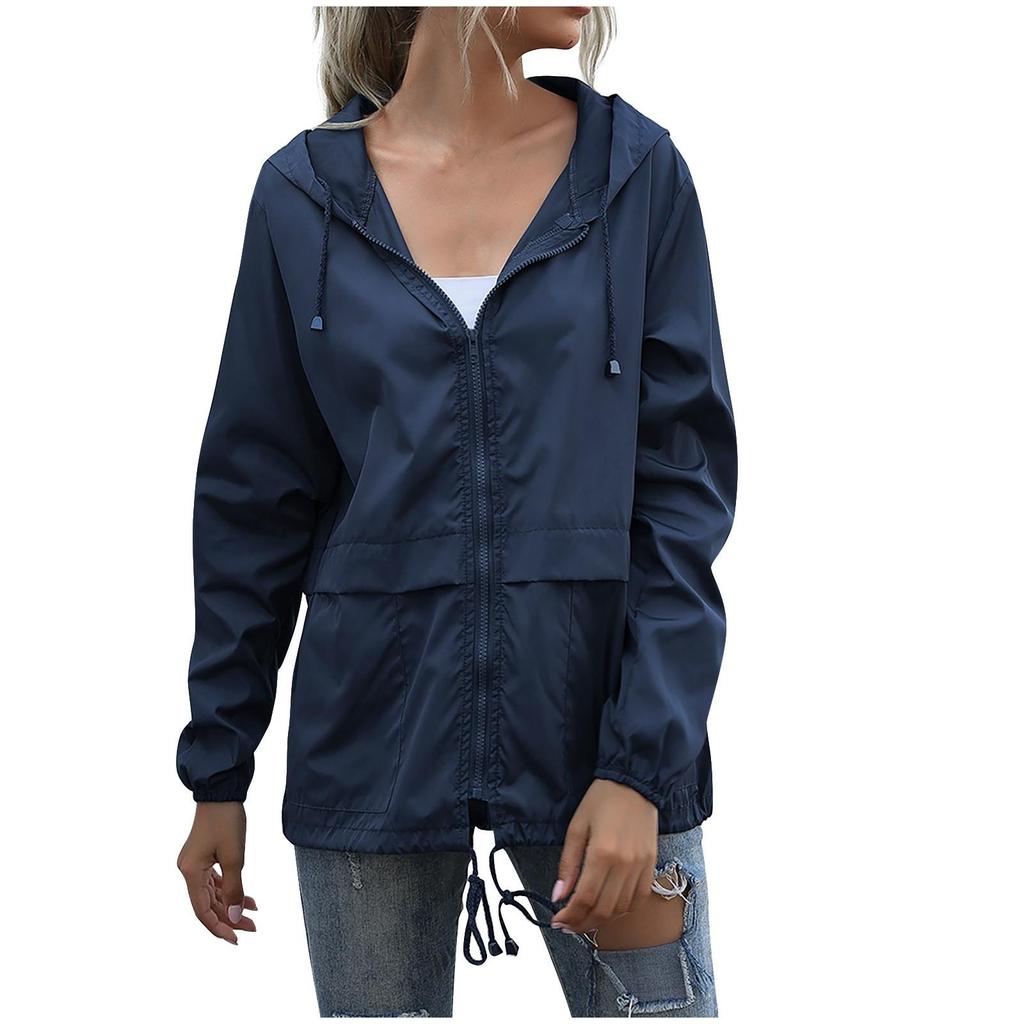 Giacca impermeabile antivento impermeabile con cerniera impermeabile da donna