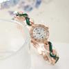 Fashion Ladies Alloy Leaf Quartz Watch Bracelet Set For Casual Wear