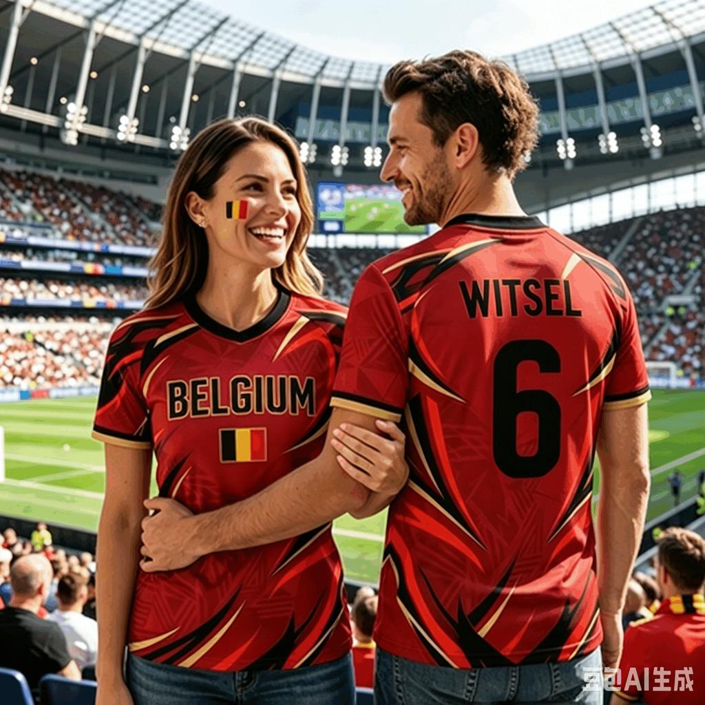 2026 Maglietta da Calcio Estiva Belgio Top Maglia da Calcio T-shirt Abbinamento Familiare Traspirante Uomo Donna Maniche Corte Top