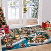 1pc of Town-Themed Printed Doormat, Colorful Christmas Town Entrance Mat, Festive Gift Mat for Christmas Decoration, Non-Slip Absorbent Mat for Home U
