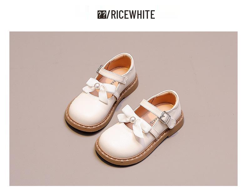 Wuma Mädchen Perlen Schleife Prinzessin Lederschuhe, Frühling/Herbst 2025