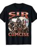 Men Graphic Tee, Vintage Graphic Tee, Funny Medieval Humor Apparel, Sir Cumcise Funny Medieval Knight Meme T-shirt, Bold Sir Cumcise Text & Knight Gra