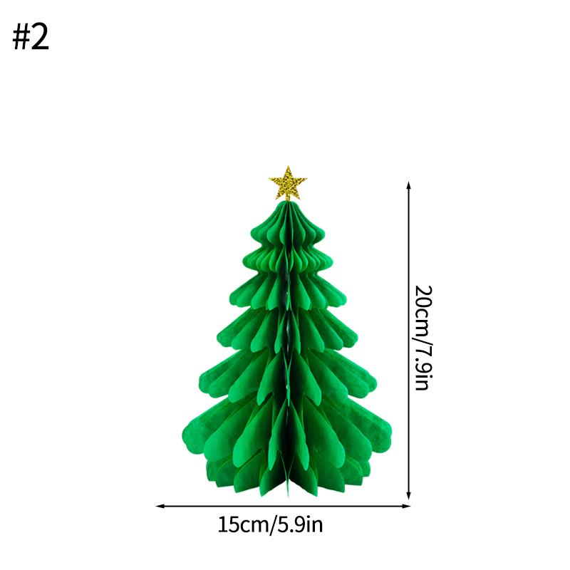 Decorazione Albero di Natale 3D a Nido d'Ape Carta Albero di Natale Pendente Appeso Nuovo Anno Festa di Natale Atmosfera Negozio Decorazione Prop