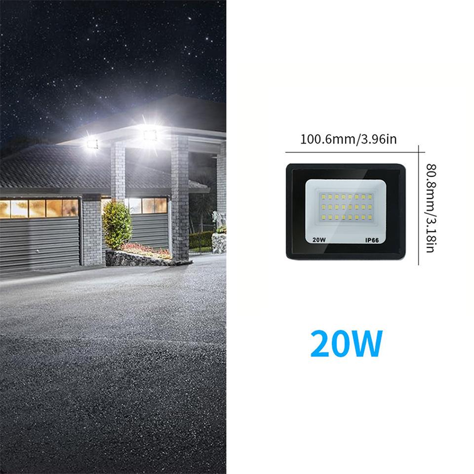 LED Floodlight 10W 20W 30W 50W 100W 150W 200W 300WWaterproof Outdoor Projector Exterior Spotlight For Garden Street Garage Light