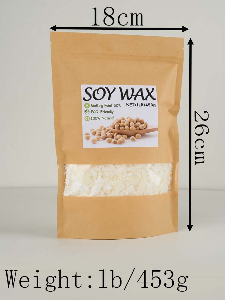 1 Pounds Pure White Soy Wax For DIY Handmade Candles Crafts 100% Additive-Free Scented Candle Raw Material Making Supplies Kit