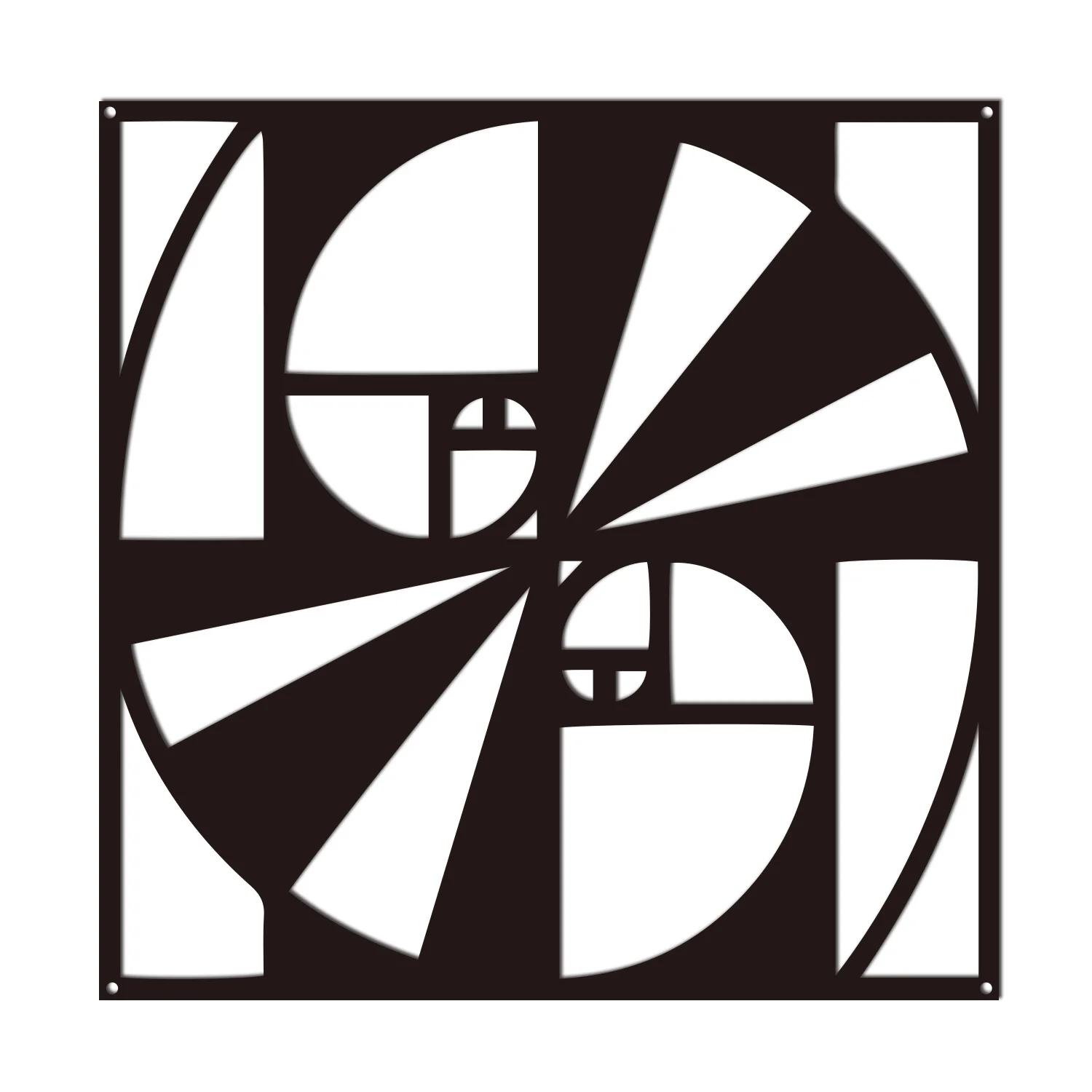 

1 шт. Золотое сечение Металлическое настенное искусство – Современный и эстетичный дизайн | Идеально подходит для декора кабинета и комнаты терапевта | Стильные настенные украшения чёрный