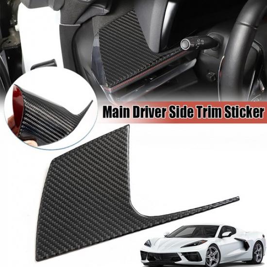 Car Driver Side Dashboard Cover Trim Real Carbon Fiber For Corvette C8 2020-2024