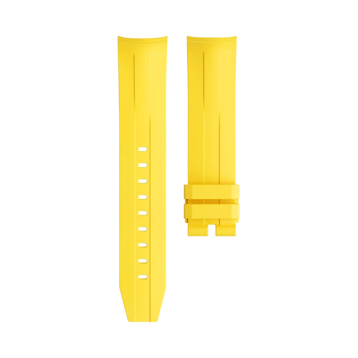 

Top Grade Fluororubber FKM Rubber Diving Watchband For Tissot Strap Sea Star T120407 Curved Waterproof Belt Watchband 21mm 1000 22-20mm Rubber&No Buckle жовтий
