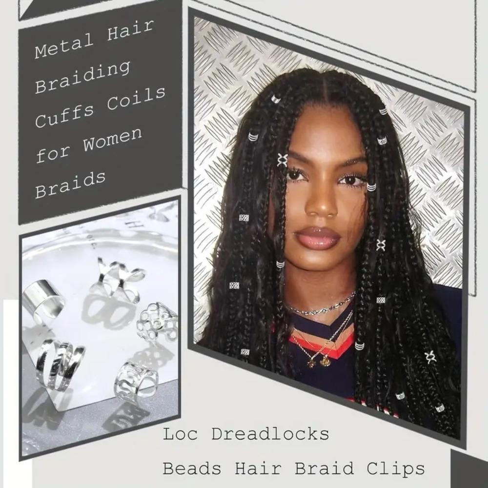 50pcs Dread Locks Hollow Out Hair Ring Hair Braiding Hair Braid Tubes Dreadlocks Beads  Women