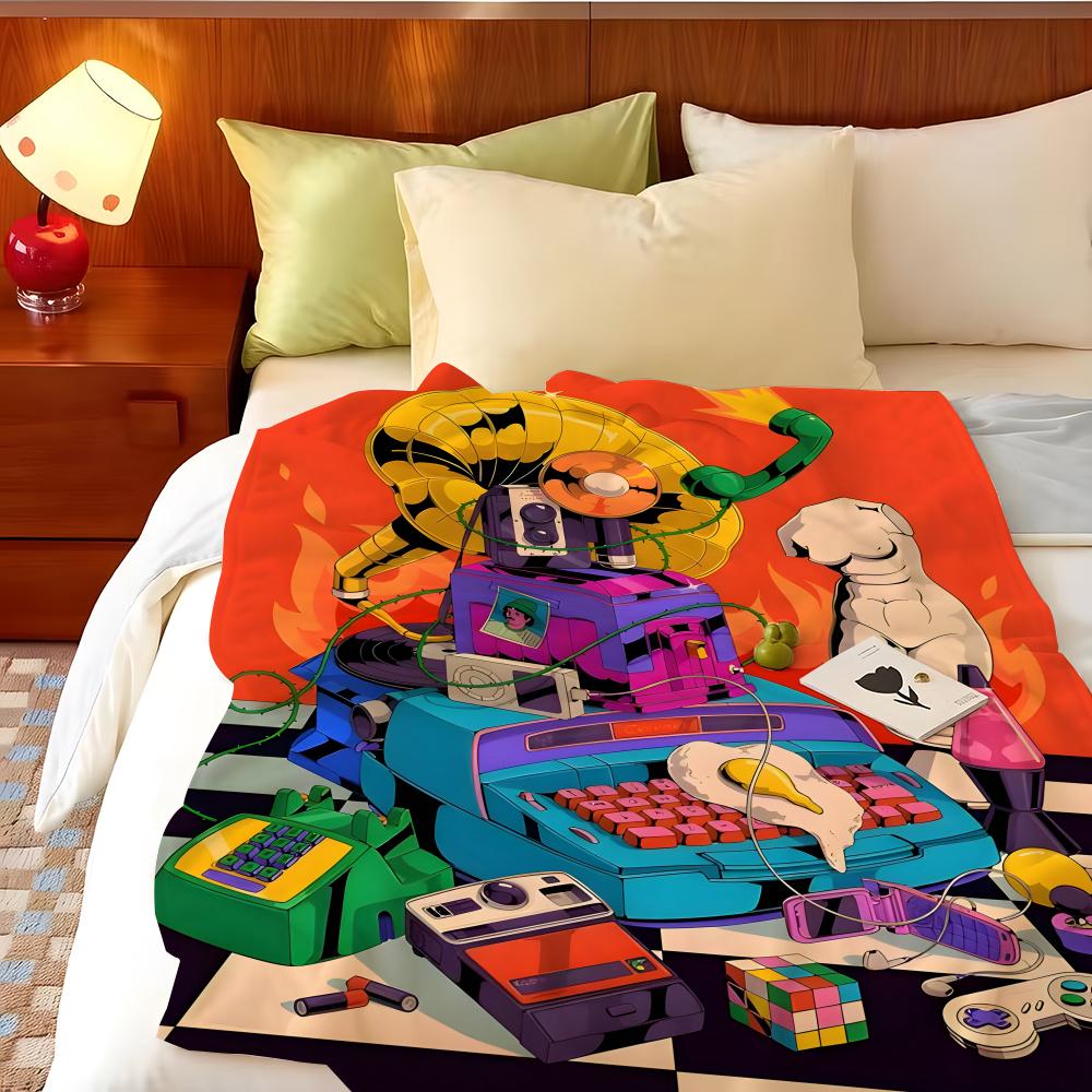 Artist M-Muhammed S-Sajid Throw Flannel Throw Blanket, Lightweight Cozy, Durable Washable cute Cool