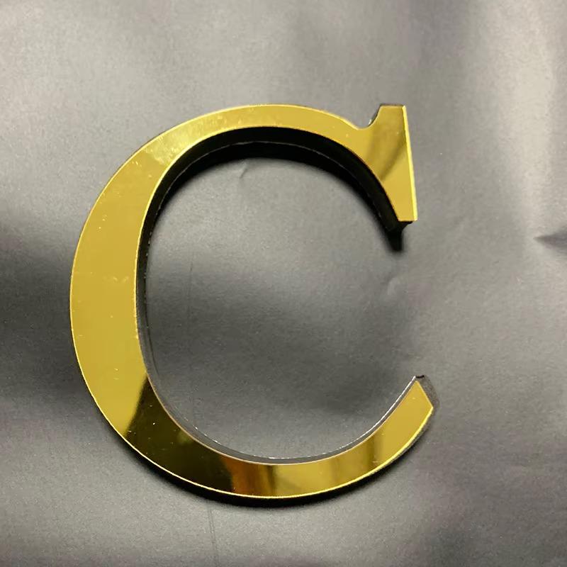 10cm Gold 26 English Letters DIY 3D Mirror Acrylic Wall Stickers, Home Retro Wall Art Decor For Party Wedding Christmas